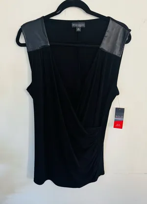 BOLD elements Black Drape Front Blouse thumbnail 1