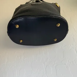 Dooney & Bourke Vintage AWL Black Bucket Tote Pebbled Leather brass Shoulder bag thumbnail 5