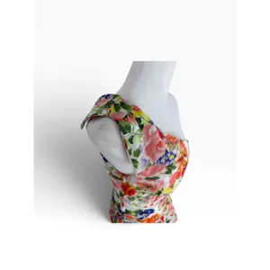 ASTR The Label Natali One Shoulder Tiered Maxi Dress White Coral Floral NWT S thumbnail 5