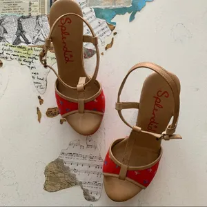 Splendid Luau Fiesta Red Floral Y2K Espadrille Wedge Sandals Women's Size 6 thumbnail 7