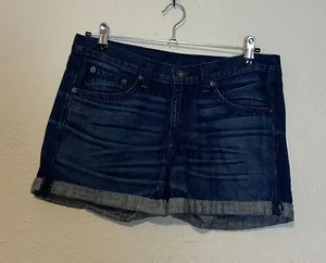 RAG & BONE Cuffed Dark Denim‎ HIGH RISE SHORTS Size 28 thumbnail 1