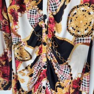 Absolutely Love It! Long Sleeve Button Front Bodycon Printed Sheath Dress XL thumbnail 6