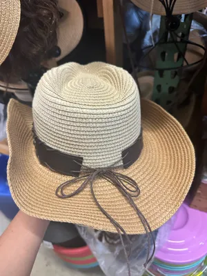 Straw Cowboy Hat with Silver Detail Brown thumbnail 3