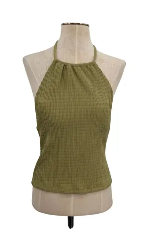 Andie Swim The Baja Top Sage Green Textured Halter Swim Top Size Small‎ thumbnail 1