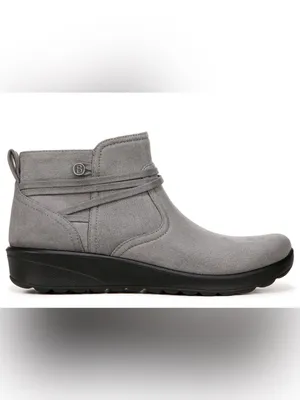 Bzees Grey Slip-On Ankle Booties Size 9 Wide thumbnail 3