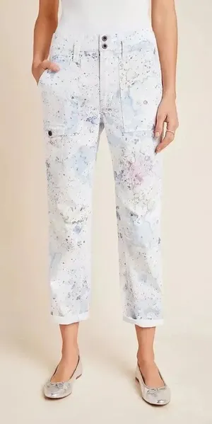 Anthropologie The Wanderer watercolor cargo pants thumbnail 1