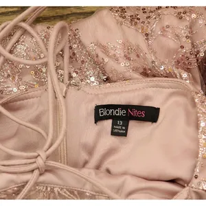 Blondie Nites Juniors Glitter Sequined Corset-Bodice Gown Dress Rose Pink 13 thumbnail 5