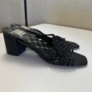 Dolce Vita Black Delana Woven‎ Leather Sandals 7.5 Block Heel thumbnail 12