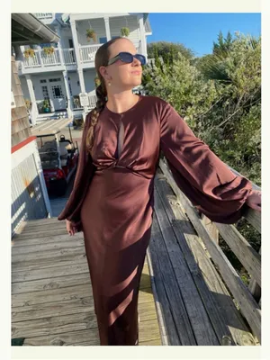 Significant Other Demi Backless Long-sleeve Column Gown AU8/US4 thumbnail 4
