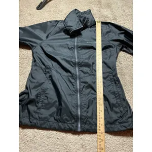 Columbia Womens Small Black Full Zip Lightweight Windbreaker Jacket Hiking‎ Coat thumbnail 5