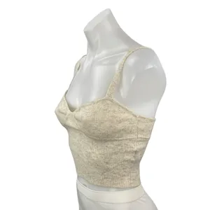 Aritzia Wilfred Beige Wool Cashmere Knit Bustier Corset Cami Tank Crop Top Sz S thumbnail 3