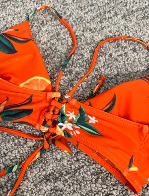 Zaful Orange Blossom Print Bikini Set thumbnail 5