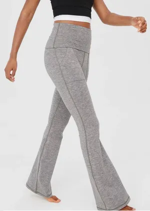 Aerie The Hugger High-Waisted Flare Foldover Leggings thumbnail 1