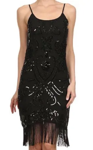 Verty Dress Womens Size S Embellished Sequence Black Sleeveless Beaded thumbnail 1