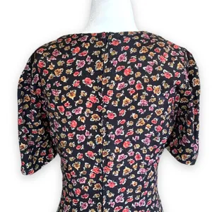 Rampage Vintage 90s Dress‎ Black Dark Floral Sweetheart Neckline Mini Forrest Fairy Boho thumbnail 8