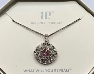 Bomb Party Necklace RBP4368 “A Mirrored Gaze” Cubic Zirconia on Rhodium NWT thumbnail 1