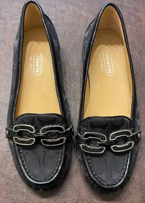 Coach Ella Loafers 5B Black Signature C Patent Horse Bit Y2K Quiet Luxury Staple thumbnail 1