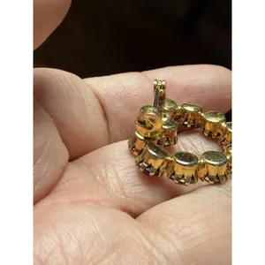 Vintage Ruby Red Round Rhinestone Gold Tone Valentine Heart Pin Brooch thumbnail 4