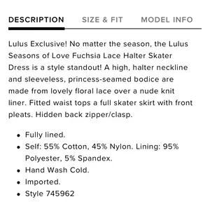 Lulus Seasons Of Love Fuchsia Lace Halter Skate Dress thumbnail 4
