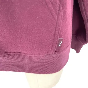 Aritzia Tna Cozy Fleece Perfect‎ Hoodie Sweatshirt Pullover Dark Purple Size XXS thumbnail 4