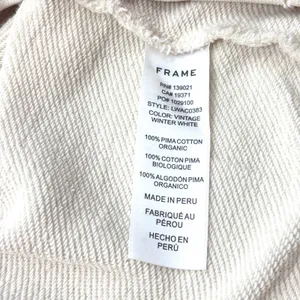 FRAME‎ Sweatshirt Womens S Cream Mock Neck Pima Cotton Oversized Distressed Vtg thumbnail 8