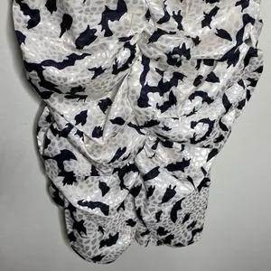 Lulus It's Fierce Ivory Leopard Print Satin Off-the-Shoulder Dress size XS thumbnail 9