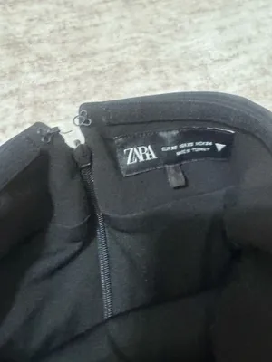 Zara black mini dress with white bow detail size xs thumbnail 3