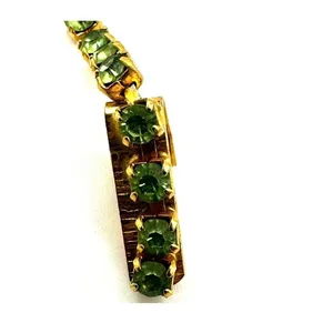 Vintage green rhinestone sweater clip thumbnail 4