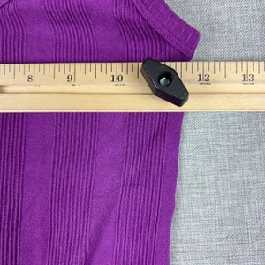 Athleta Tank Top Womens Medium Purple Ribbed Scoop Neck Stretch Yoga Gym Workout thumbnail 4