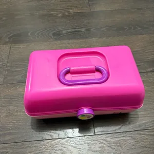 Vintage Women’s Pink Caboodles Train Makeup Case Holder Plastic thumbnail 2