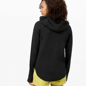 Lululemon Sit in Lotus Hoodie Sweater merino wool black thumb holes top size 6 thumbnail 3
