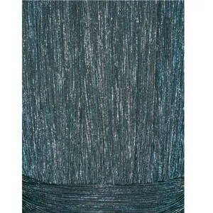 121. LULU'S Ailey Metallic Stripe Twist Back Cocktail Dress in Gold/ Teal thumbnail 11
