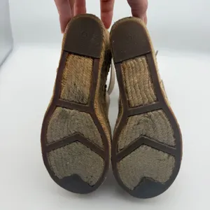 Marc Fisher LTD Madalyn Metallic Gold Leather Espadrille Wedge Sandals 6M thumbnail 7