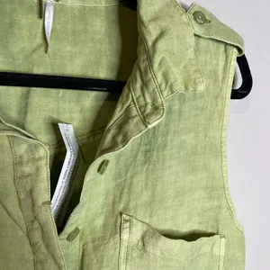 NWT Young Fabulous & Broke Hudson green linen blend cargo romper thumbnail 5