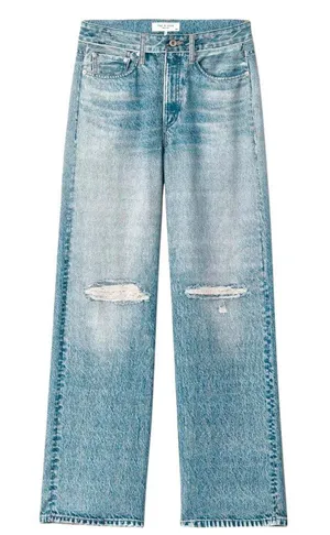 NWT rag & bone Liquid Miramar in Dara Photo Printed Faux Jean Wide Leg Pants 28 thumbnail 1