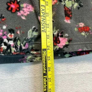 VERA BRADLEY Jacket Women's Small Gray Pink Floral Sporty Fleece‎ Pullover Cozy thumbnail 11