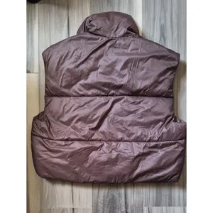 Quilted Sleeveless Puffer Vest — Mauve Brown thumbnail 4