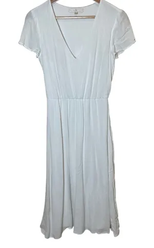 WAYF White Fit and Flare V-Neck Short Sleeve Midi Dress Small Norstrom thumbnail 1