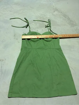 Majorelle Green Kami Tie-Shoulder Mini Dress large thumbnail 4