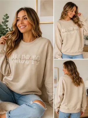 Jerzees Made to Worship Embroidered Crewneck Sweatshirt Neutral Christian Pullover Large thumbnail 2
