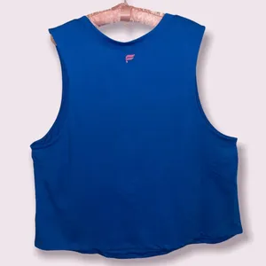 Fabletics Cropped Feel Good...Mantra Muscle Tank Electric Blue size 3X NEW thumbnail 7