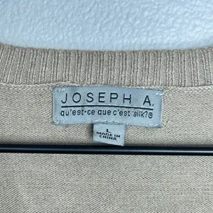 Joseph A. Fringe Knit Sweater Sz L Tan Taupe Boho Festival Indie Cottage thumbnail 5