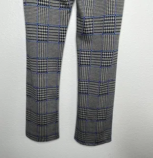 plaid houndstooth flare leg pants size Small thumbnail 8