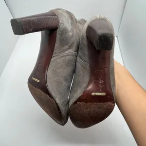 Cole Haan Women's Nike‎ Air Gray Suede Stacked Heel Tall Boots Size 8B thumbnail 6
