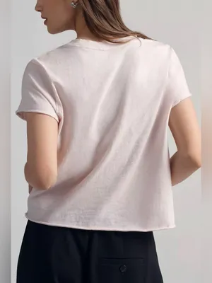 NWOT Maeve Light Pink 'Fresh Strawberries' Graphic Tee thumbnail 3