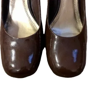 Franco Sarto Brown Patent Leather Pumps Womens 8 Used Classic thumbnail 3