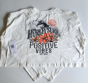 NWT Hurley white and orange surf crop tee thumbnail 1
