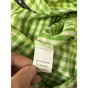 Green Gingham High Waist Tie Front Shorts Size XL thumbnail 5