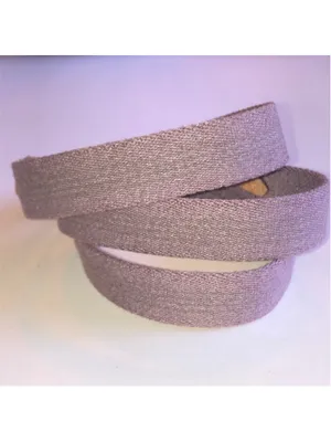 Vintage Woven Fabric and Brown Burgundy Leather Belt thumbnail 3
