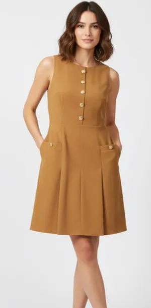 J. Crew Pleated Mini Dress in Tollegno 1900 Italian Bi-Stretch Wool Blend Size 6 thumbnail 1